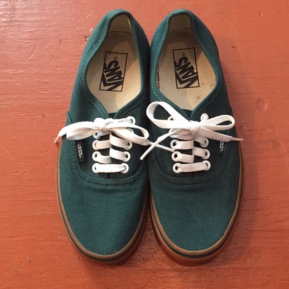 olive green vans with gum sole